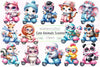 Cute Animals In Scooter Clipart Bundle
