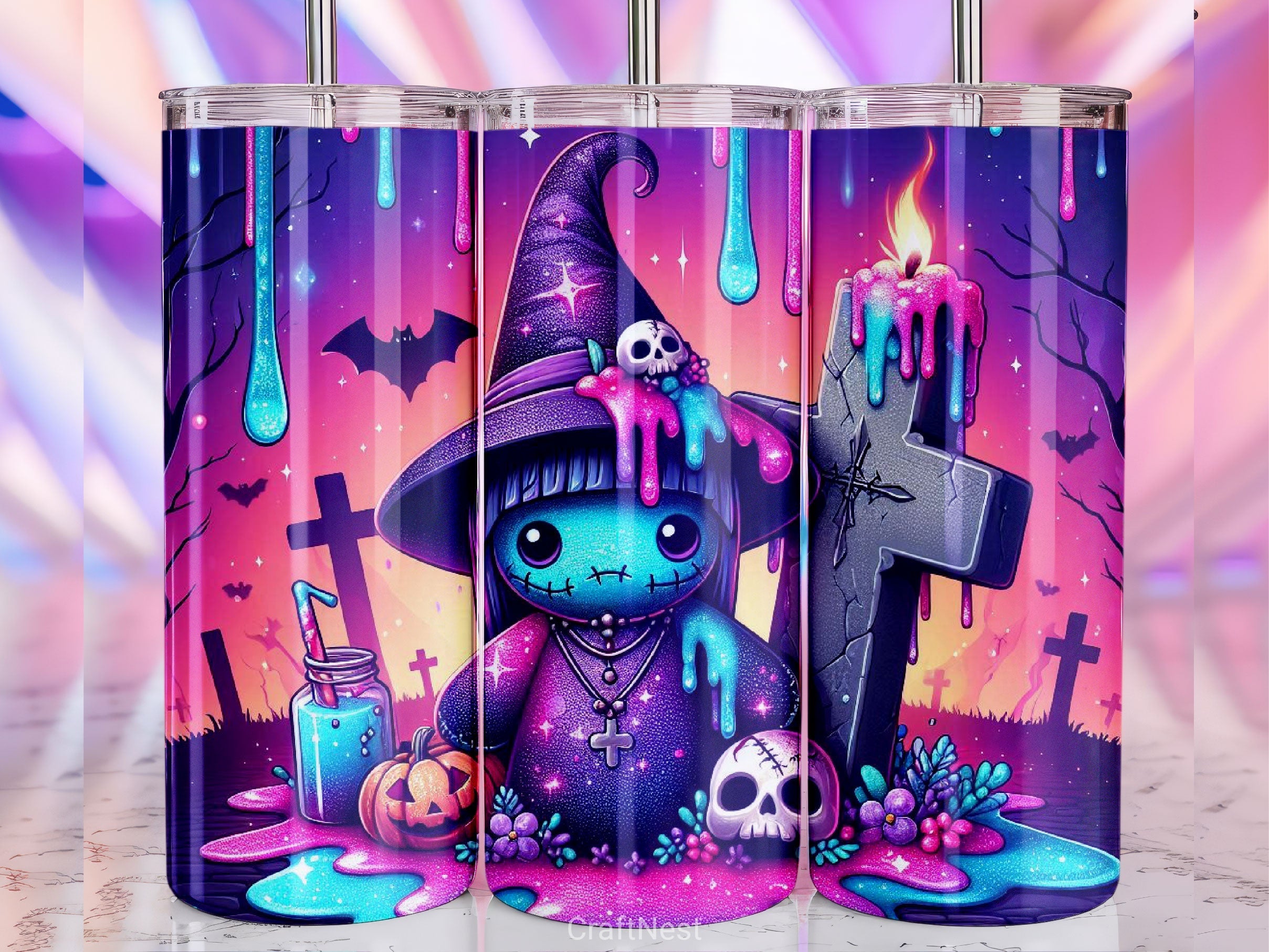 Halloween Voodoo Doll Tumbler Wrap Bundle 6