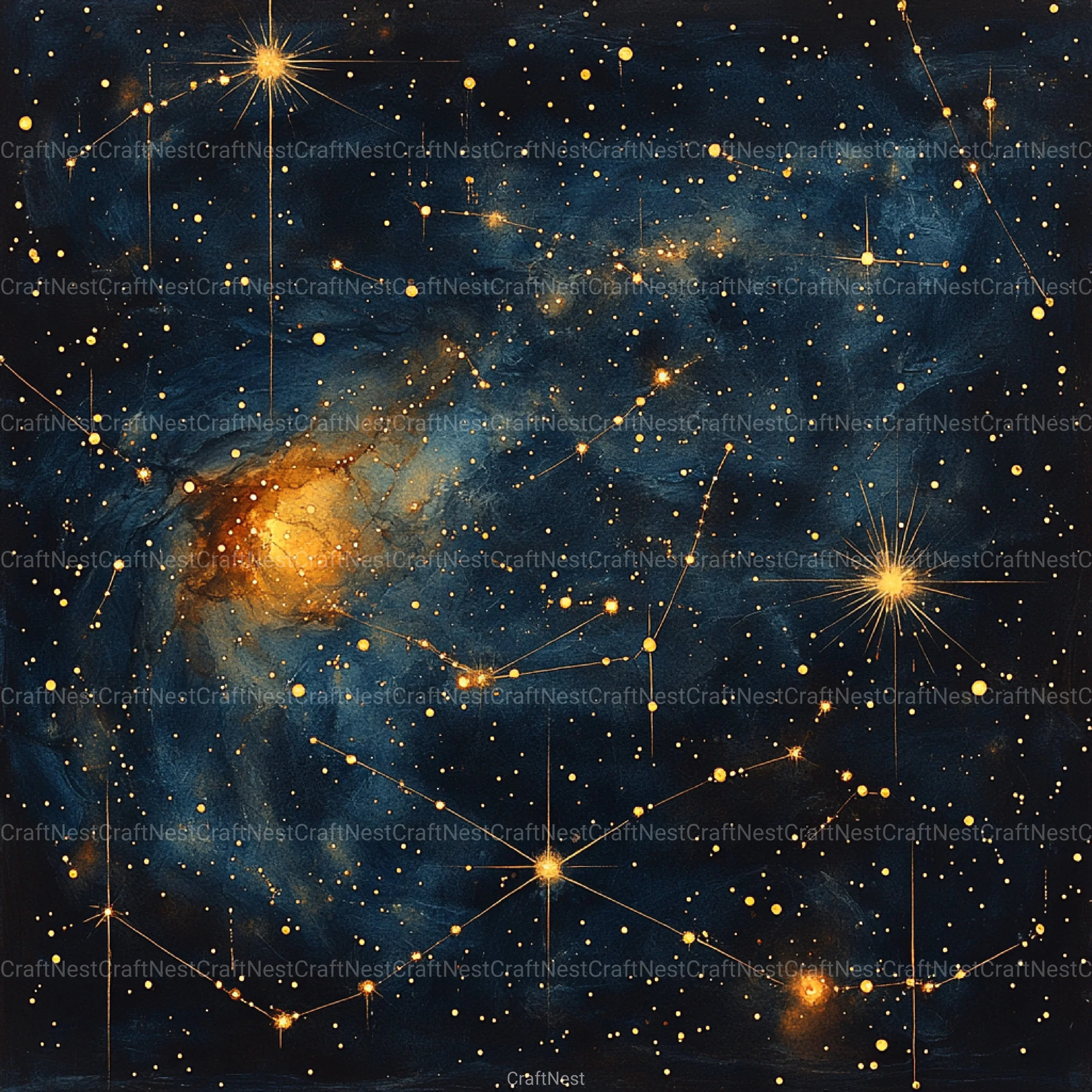 Gold Starry Grunge Digital Paper 4 - CraftNest - Digital Crafting and Art