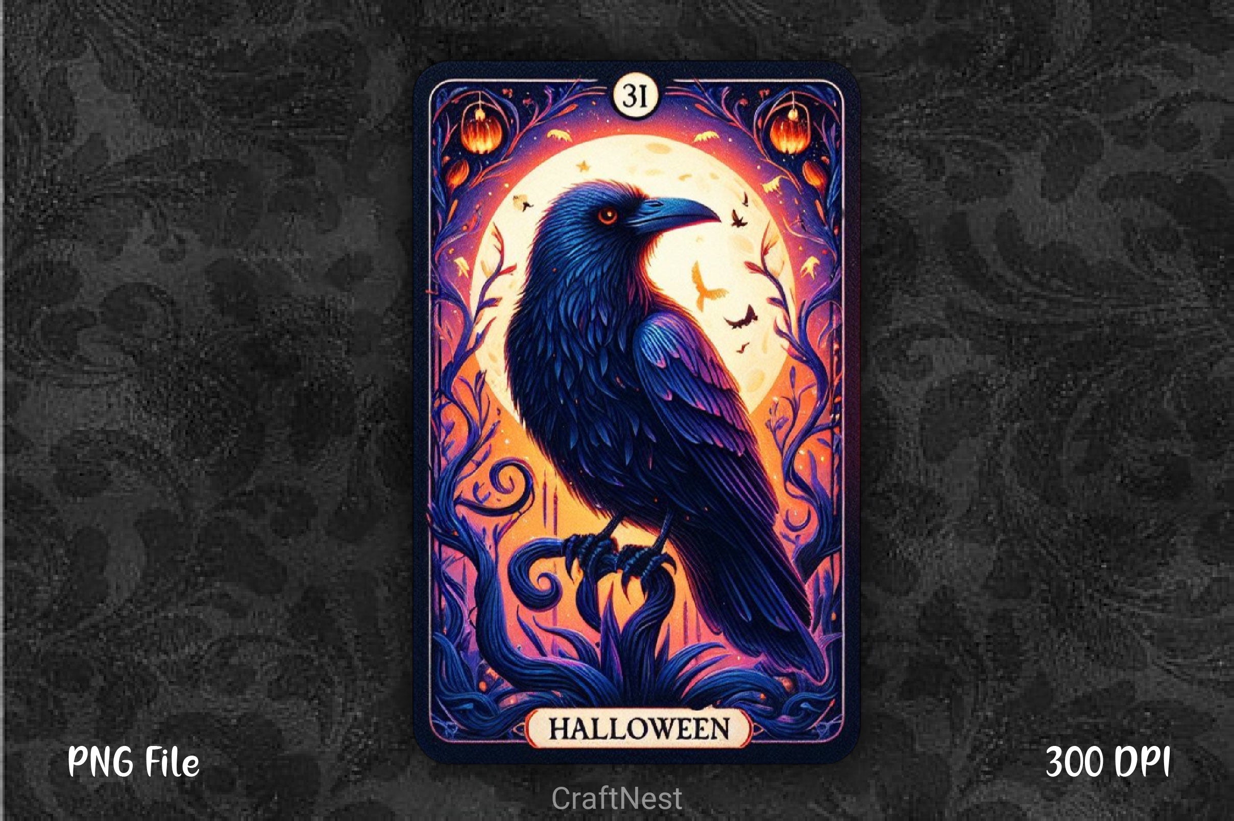 Raven Bird Tarot Card Clipart Bundle 3