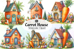 Carrot House Clipart Bundle 1 - CraftNest - Digital Crafting and Art