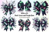 Dark Green & Purple Bow Clipart Bundle