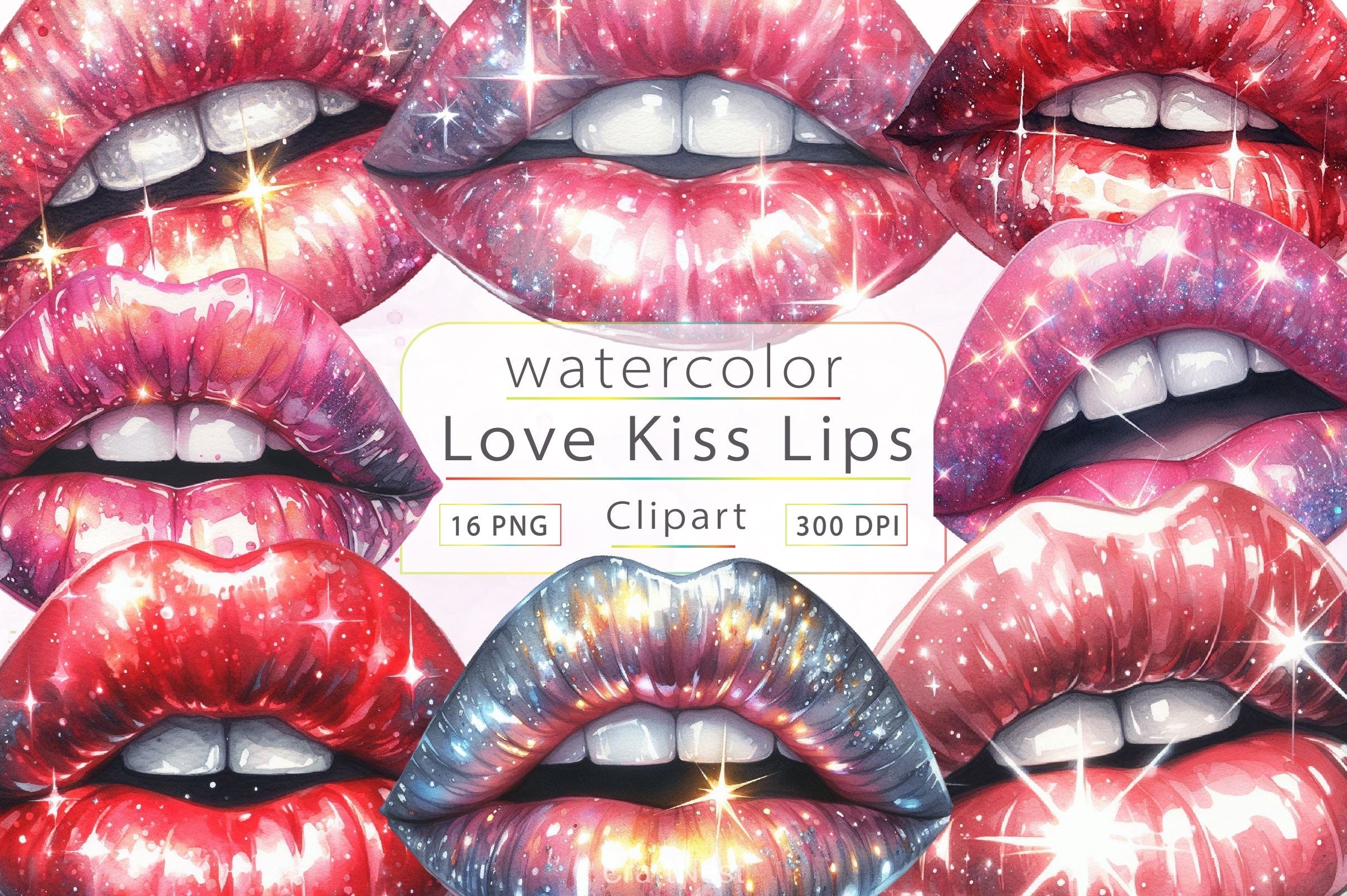 Kiss Lips Love Kisses Clipart Bundle 2