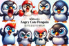 Angry Penguin Clipart Bundle