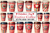 Christmas Plaid Coffee Cup Clipart Bundle