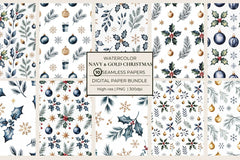 Navy & Gold Seamless Papers - CraftNest - Digital Crafting and Art