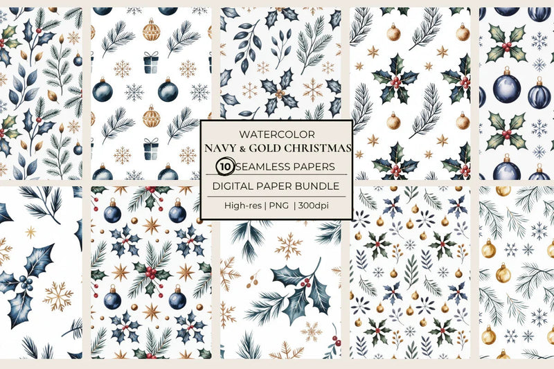 Navy & Gold Seamless Papers - CraftNest - Digital Crafting and Art