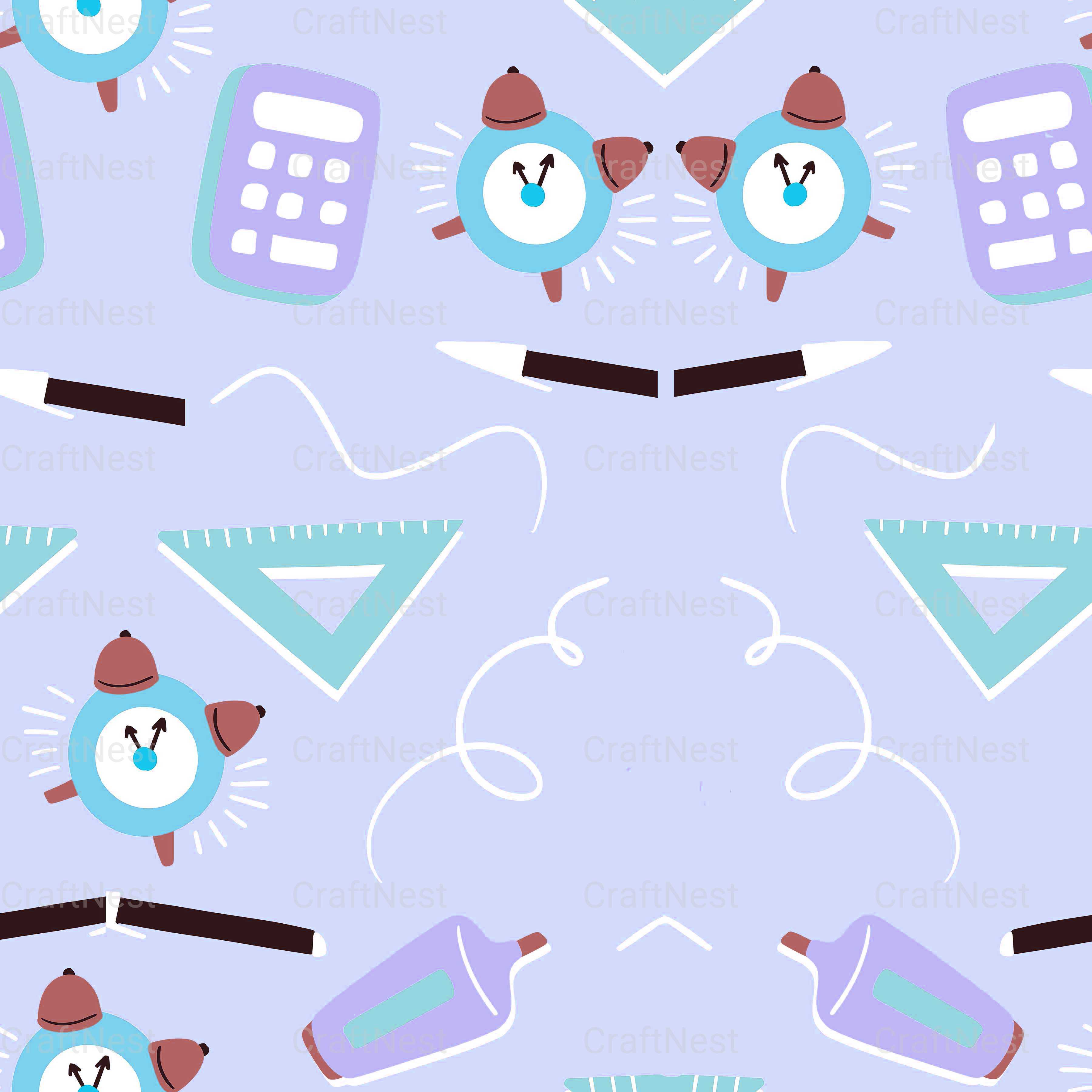 Back to School Blue Digital Paper