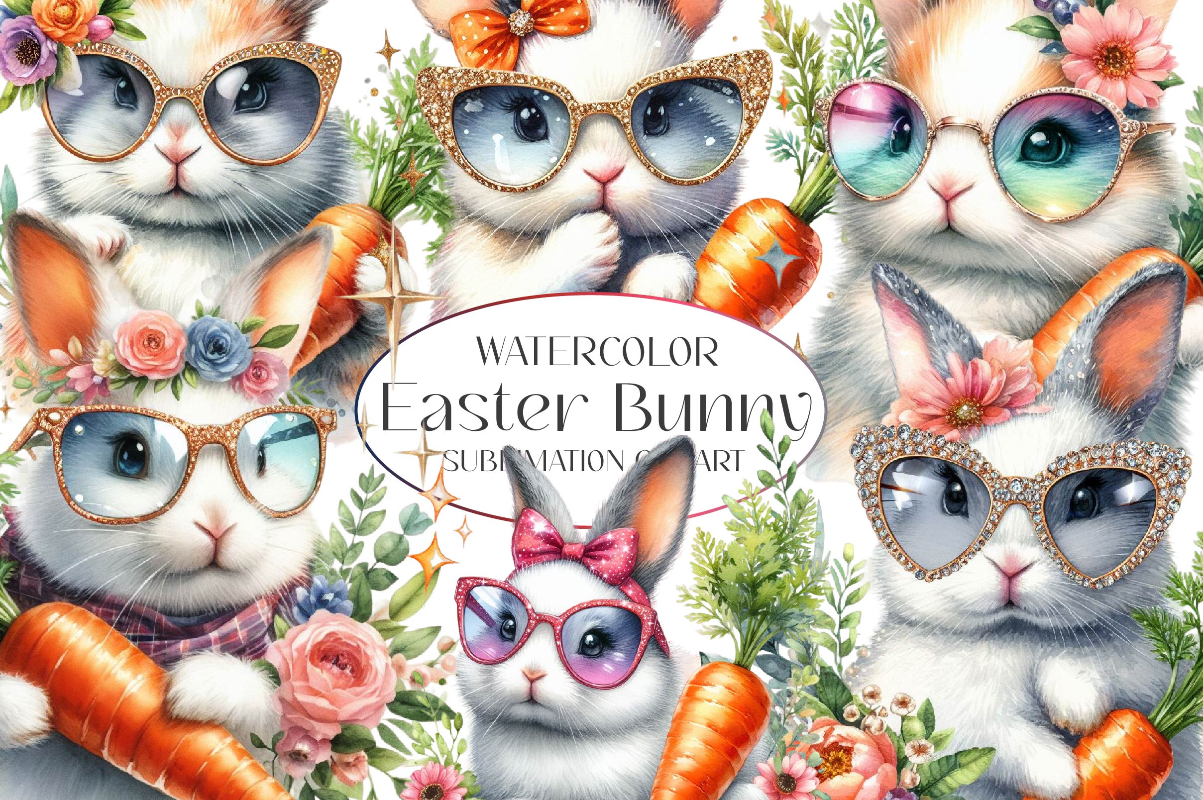 Easter Bunny Clipart Bundle 8