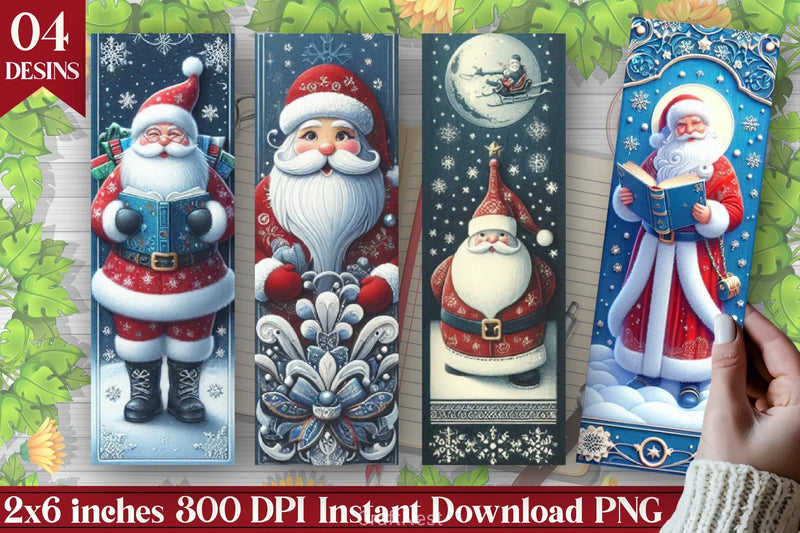 Vintage Santa Bookmarks Bundle - CraftNest - Digital Crafting and Art