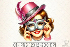Mardi Gras Carnival Mask Girl Clipart Bundle 2 - CraftNest - Digital Crafting and Art