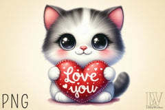 Love You Cat Valentine's Clipart Bundle - CraftNest - Digital Crafting and Art