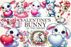 Valentine's Bunny Clipart Bundle 2 - CraftNest - Digital Crafting and Art
