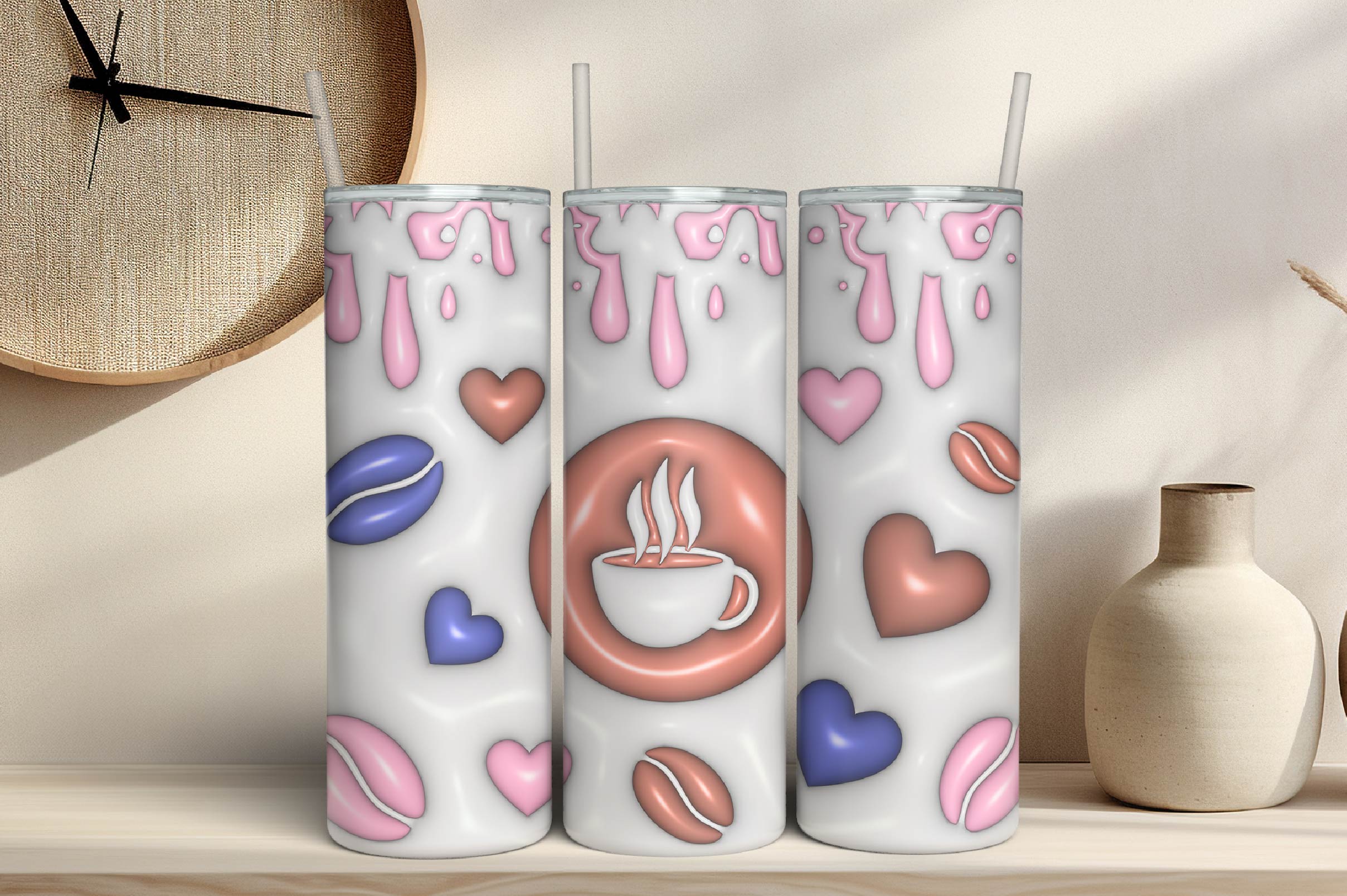 3D Inflated Coffee Tumbler Bundle