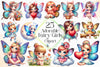 Adorable Fairy Girls Clipart Bundle
