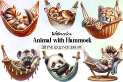 Sleeping Animal Hammock Clipart Bundle - CraftNest - Digital Crafting and Art