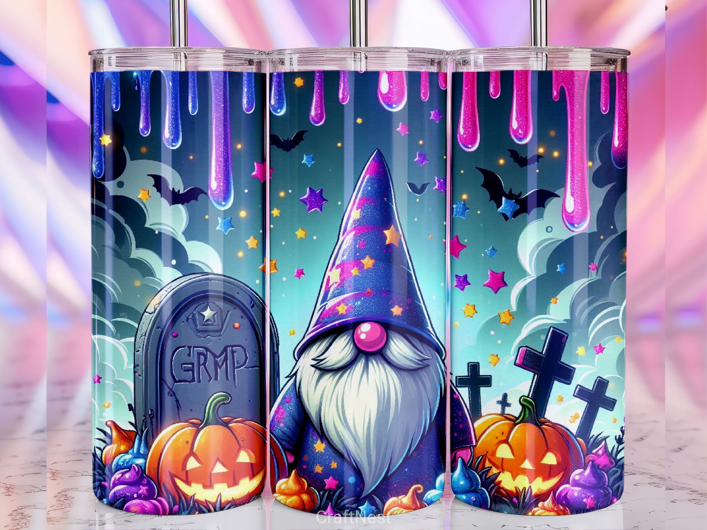 Halloween Gnome Tumbler Wrap Bundle 4