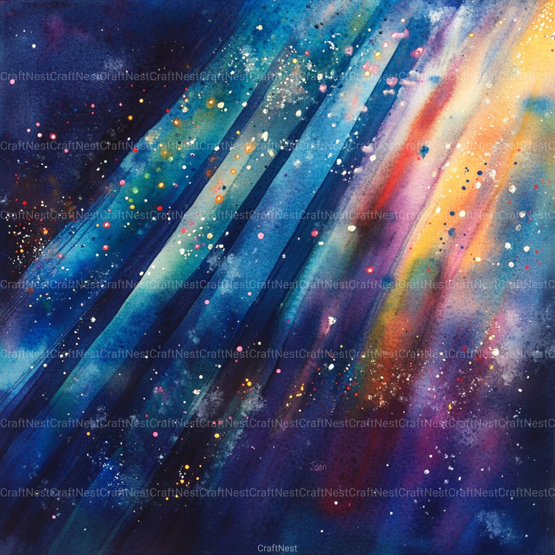 Blue Holographic Glitter Digital Paper - CraftNest - Digital Crafting and Art