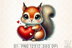 Valentine Squirrel Heart Clipart Bundle - CraftNest - Digital Crafting and Art