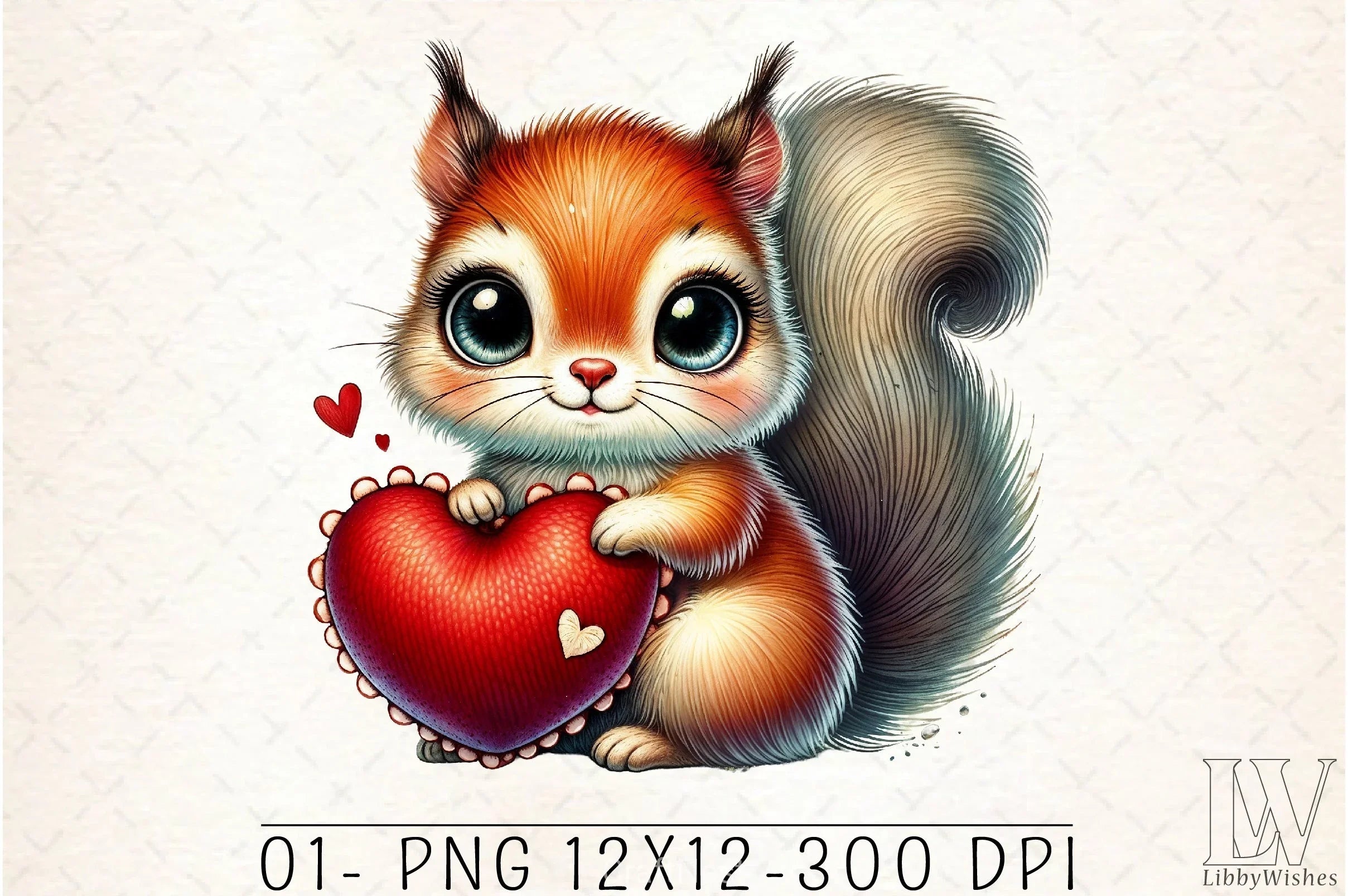 Valentine Squirrel Heart Clipart Bundle - CraftNest - Digital Crafting and Art