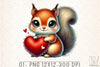 Valentine Squirrel Heart Clipart Bundle