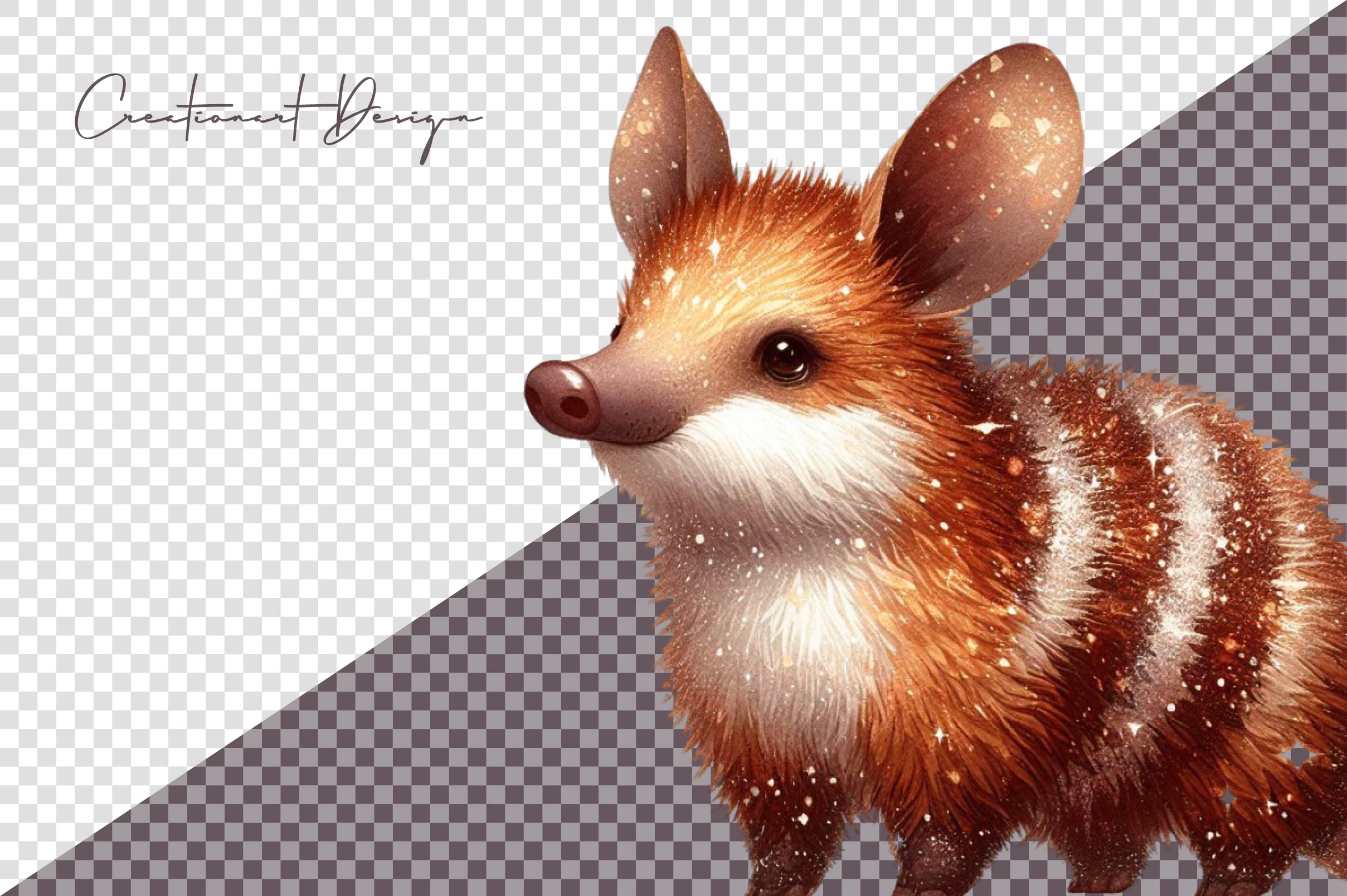 Glitter Aardvark Clipart Bundle
