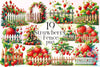 Strawberry Fence Clipart Bundle