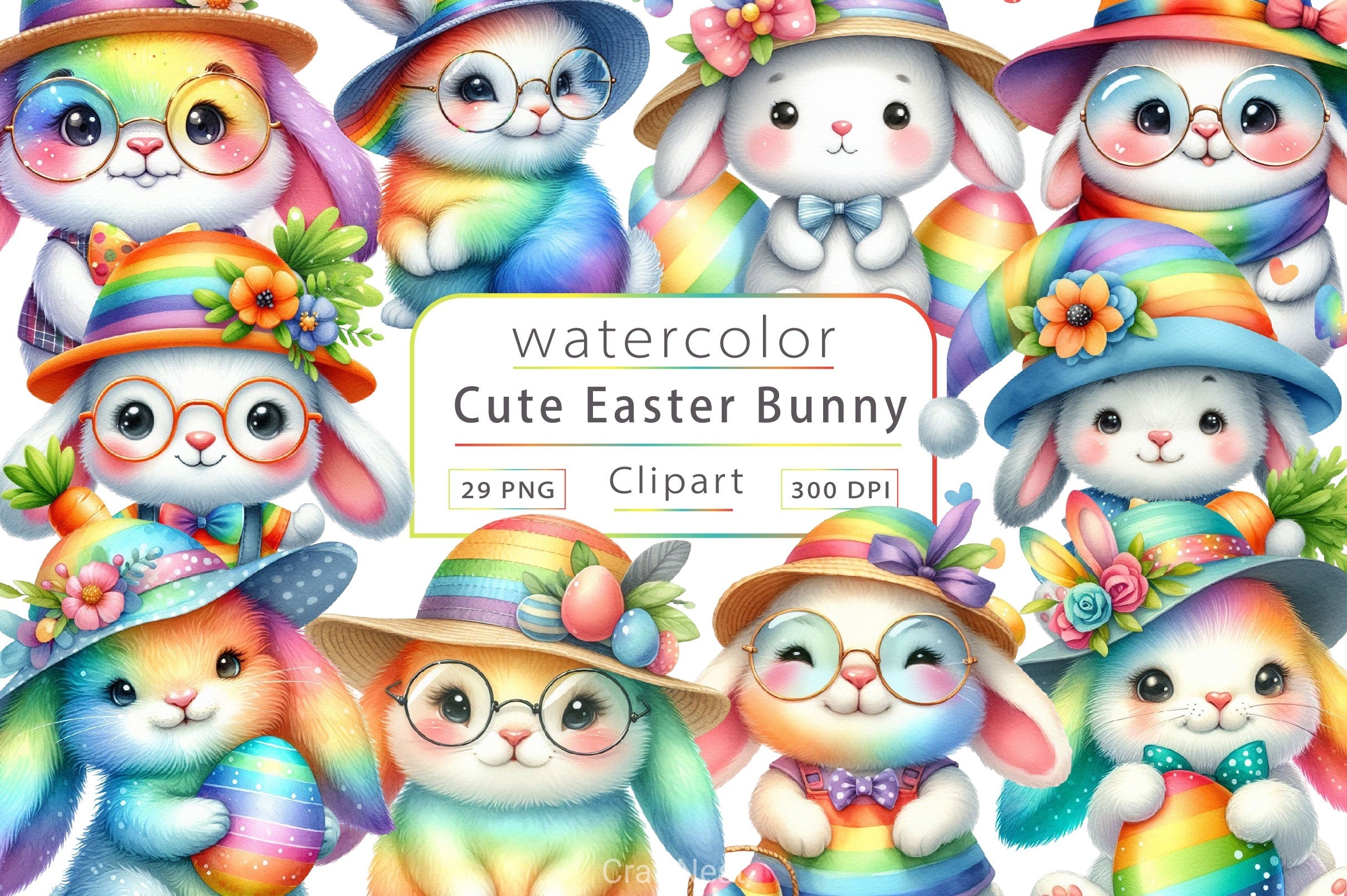 Easter Bunny Clipart Bundle 21