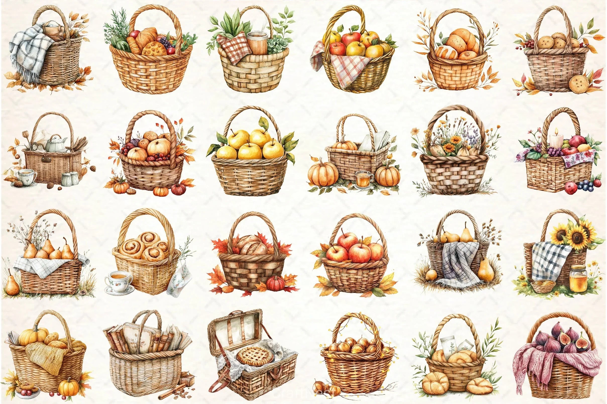 Picnic Basket Fall Clipart Bundle - CraftNest - Digital Crafting and Art