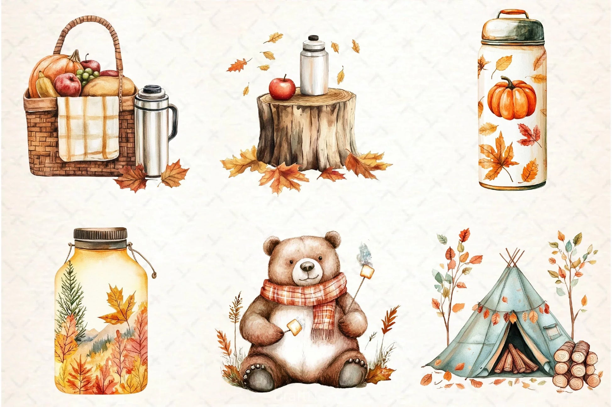 Autumn Camping Clipart Bundle 5 - CraftNest - Digital Crafting and Art