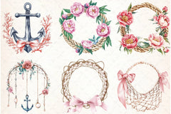 Coquette Coastal Fisherman Clipart Bundle - CraftNest - Digital Crafting and Art