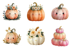 Cute Girly Pumpkin Clipart Bundle - CraftNest - Digital Crafting and Art