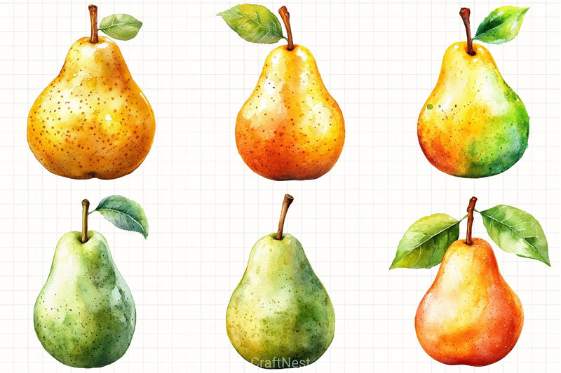 Pear Clipart Bundle - CraftNest - Digital Crafting and Art