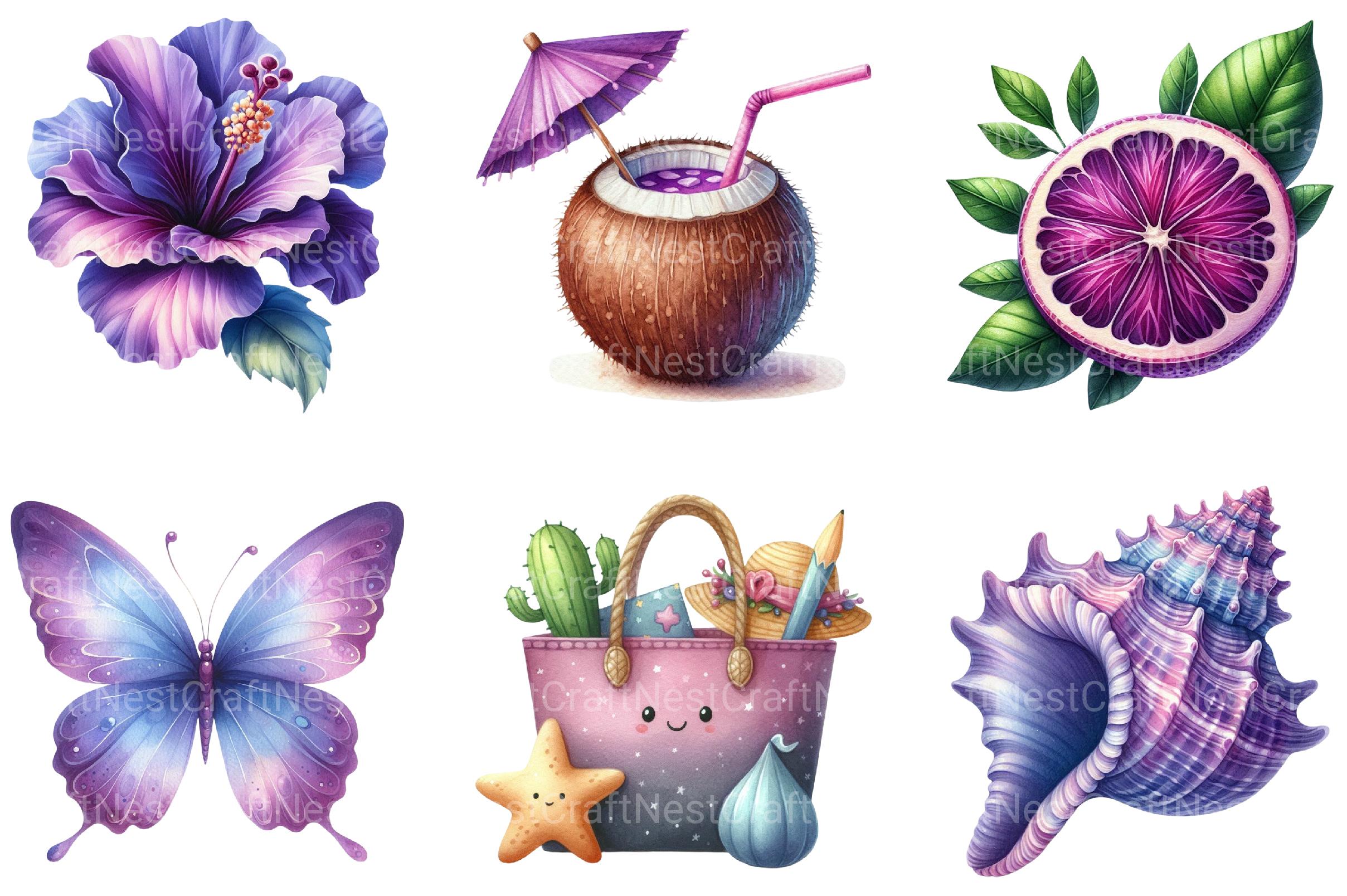 Purple Summer Clipart