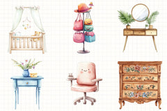 Home Furniture Clipart Bundle 5 - CraftNest - Digital Crafting and Art
