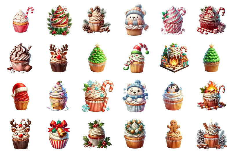 Christmas Cupcake Clipart Bundle 3 - CraftNest - Digital Crafting and Art