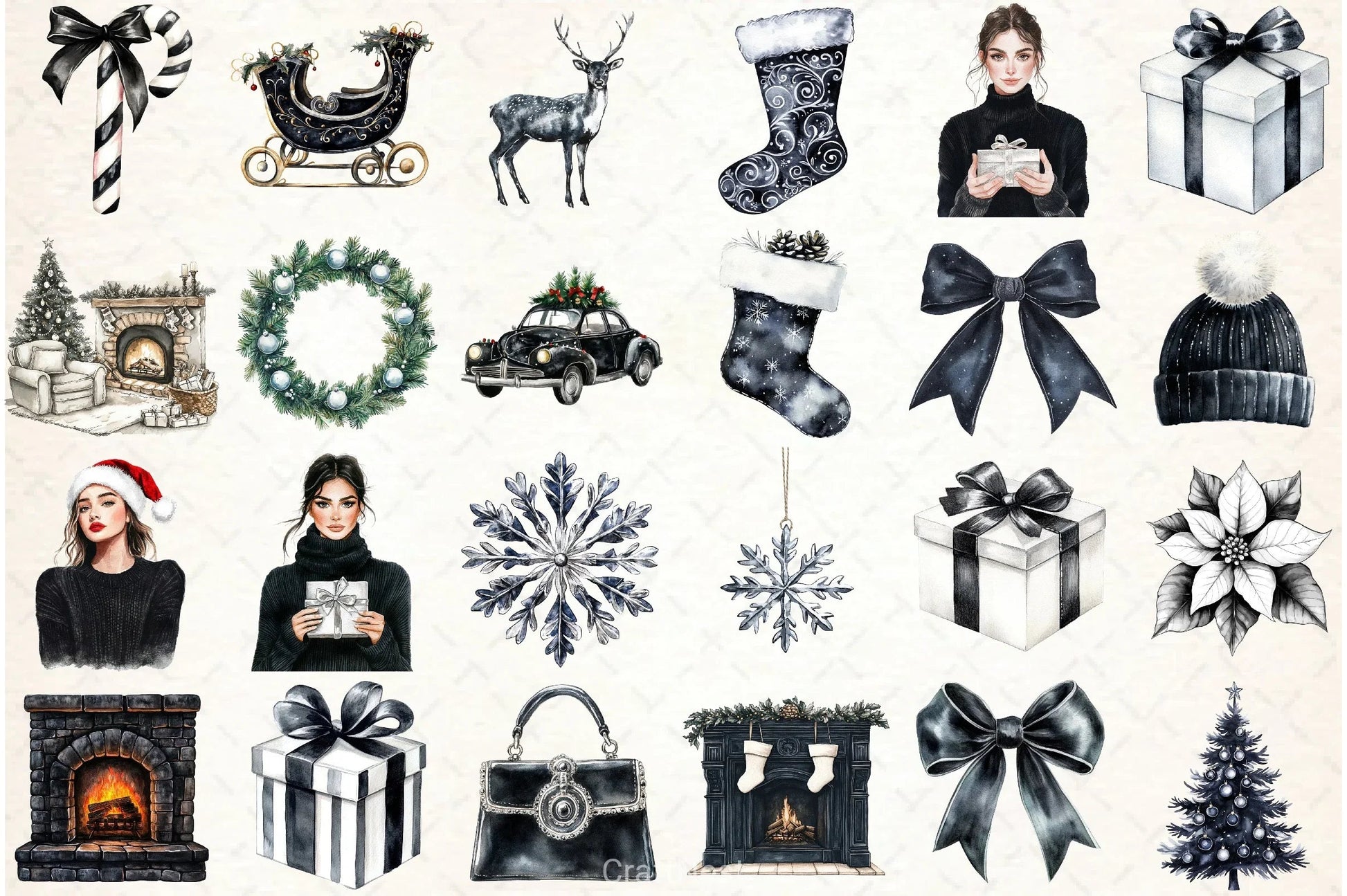 Moody Christmas Clipart Bundle 2 - CraftNest - Digital Crafting and Art