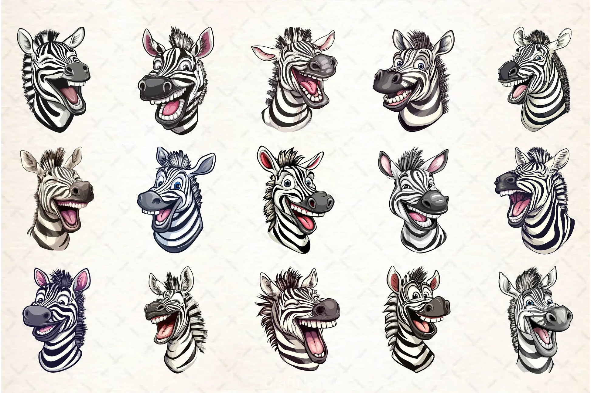 Funny Cartoon Zebra Clipart Bundle - CraftNest - Digital Crafting and Art