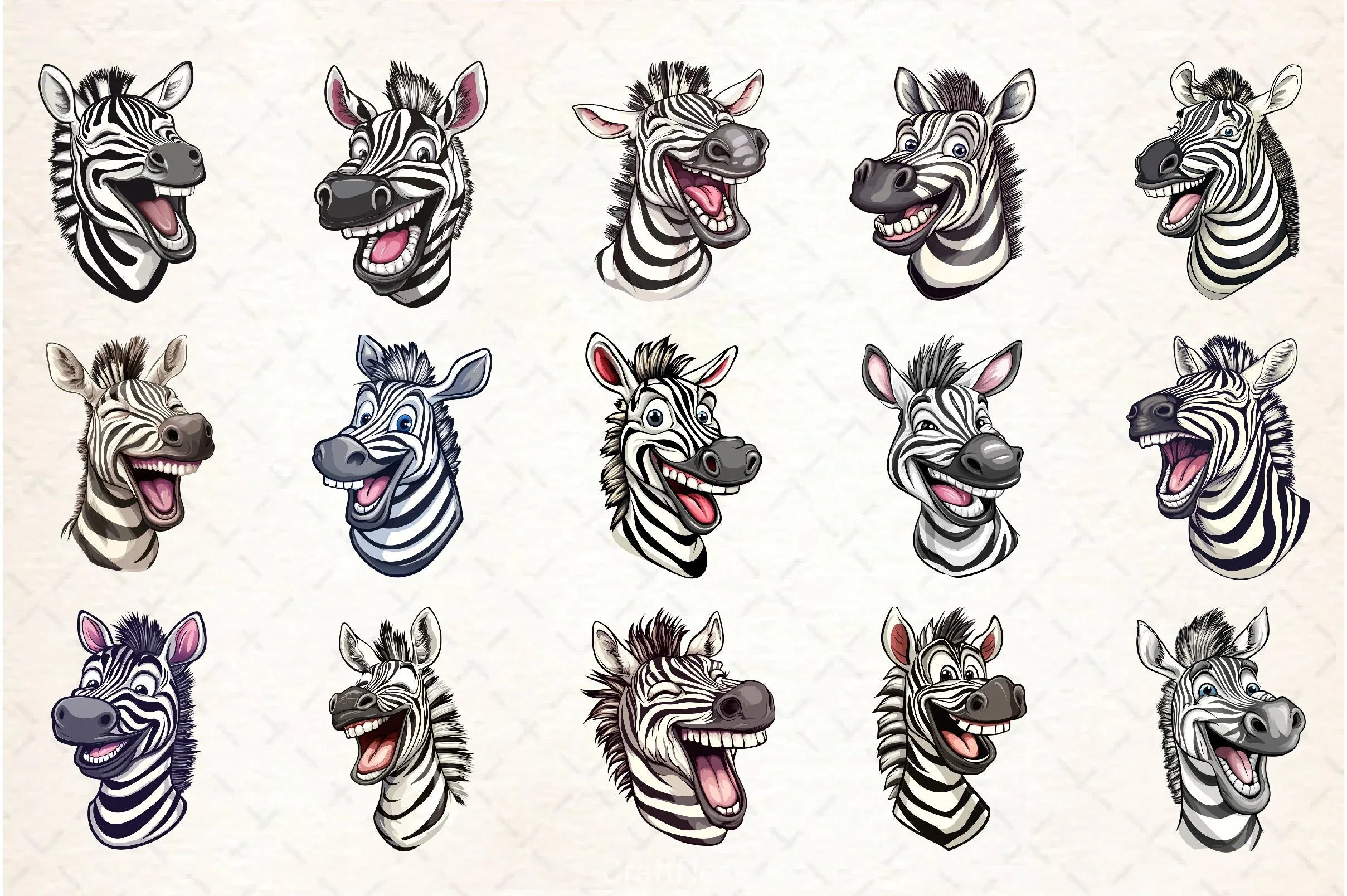 Funny Cartoon Zebra Clipart Bundle - CraftNest - Digital Crafting and Art