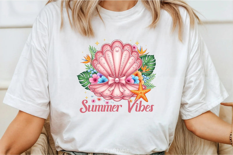 Coquette Clam Pearl Bow Clipart Bundle - CraftNest - Digital Crafting and Art