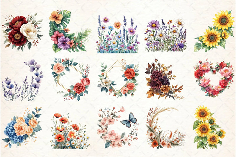 Floral Borders Clipart Bundle - CraftNest - Digital Crafting and Art
