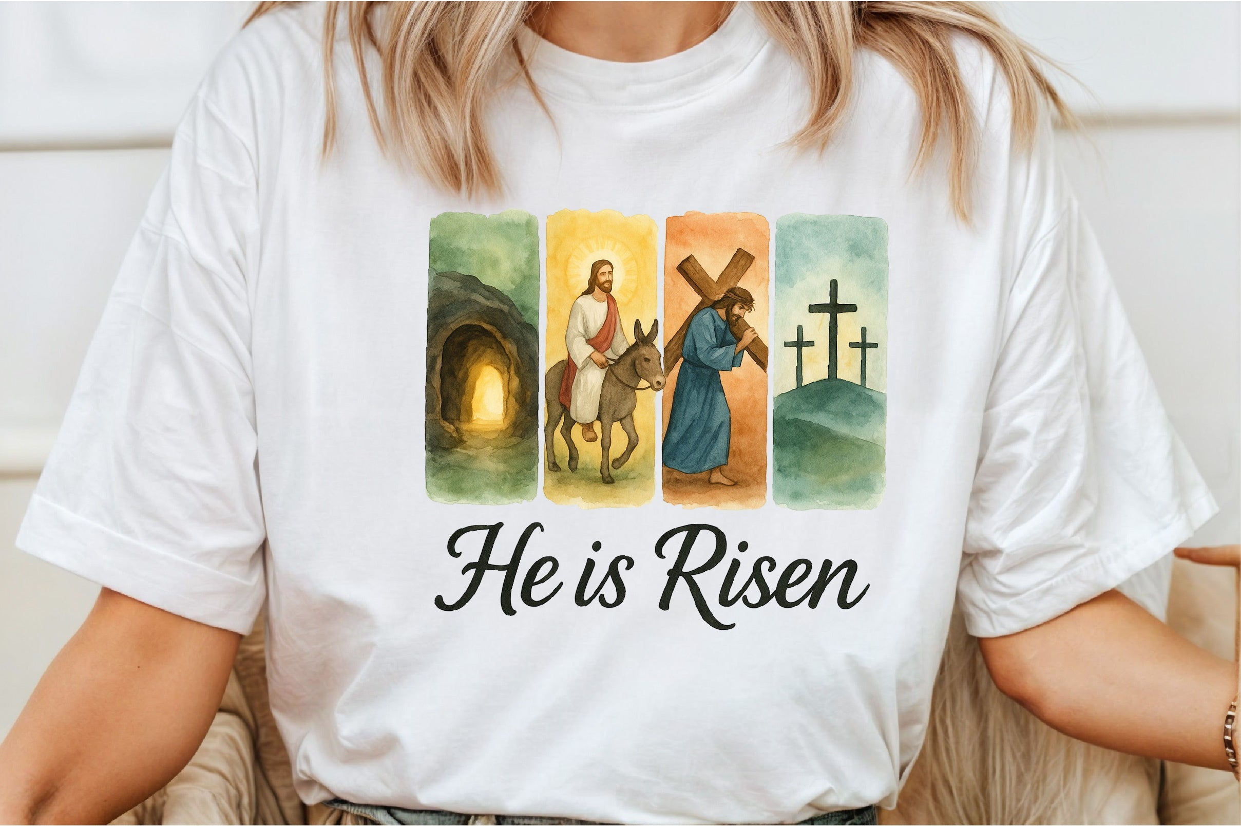 Brushstroke Jesus Easter Clipart Bundle: He Is Risen