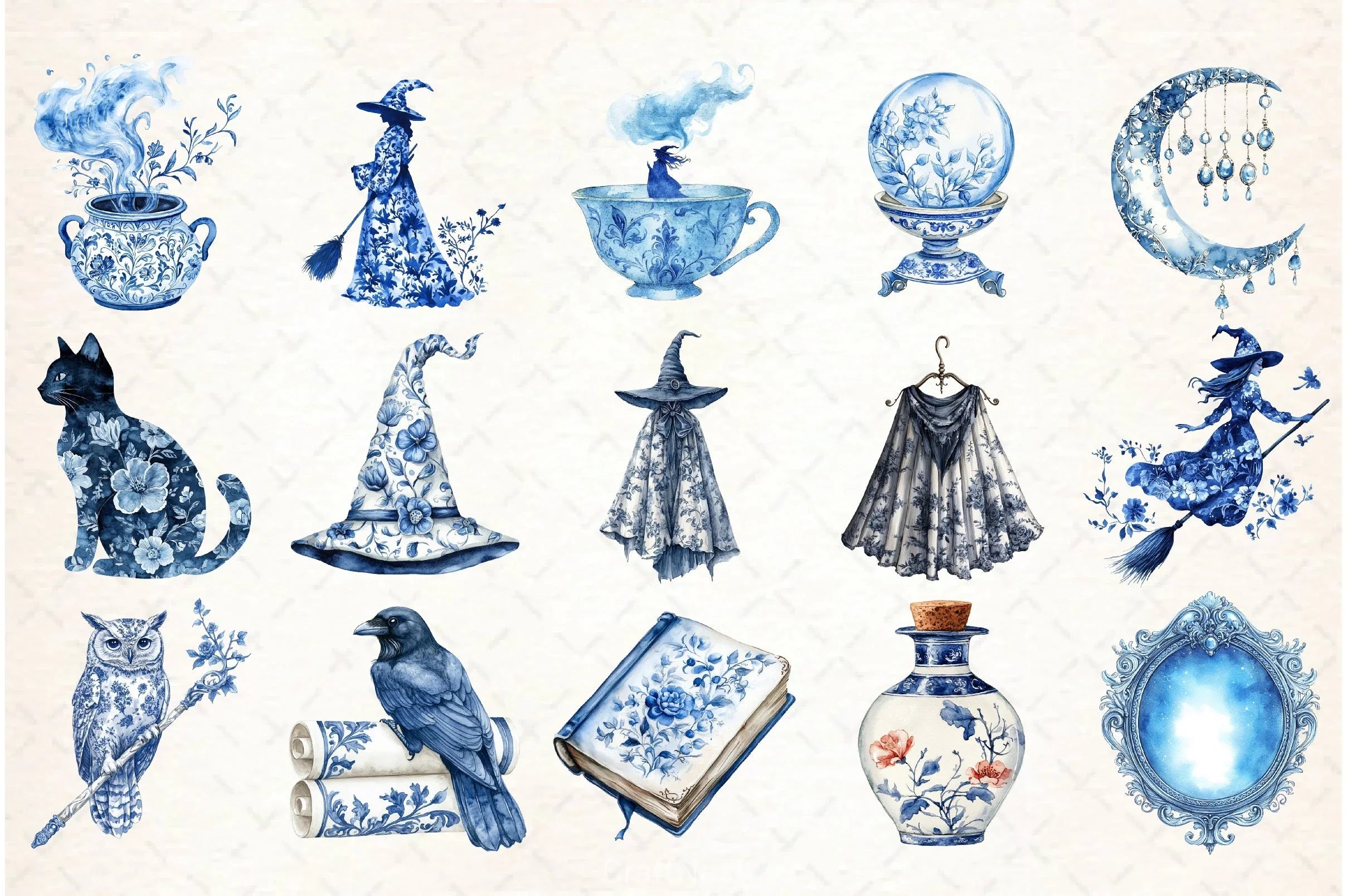 Toile Witch Clipart Bundle - CraftNest - Digital Crafting and Art