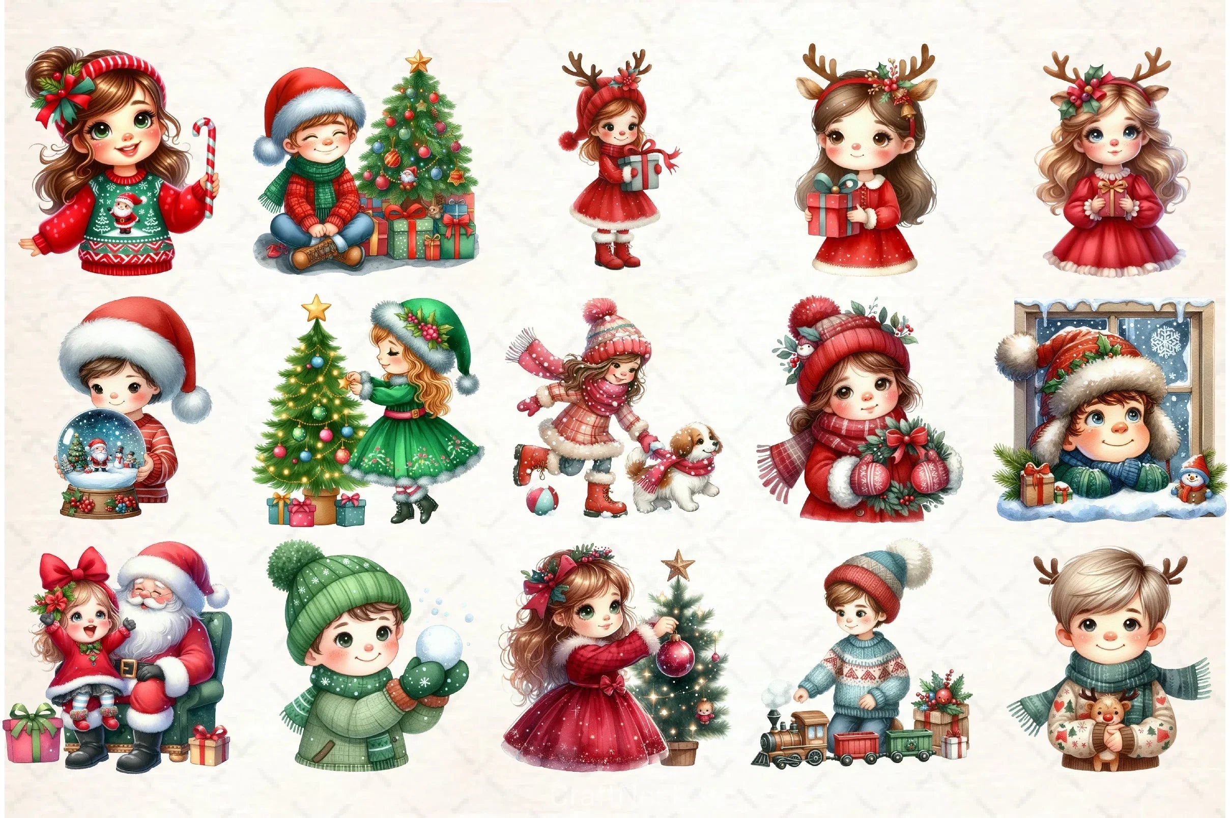 Christmas Kids Clipart Bundle - CraftNest - Digital Crafting and Art