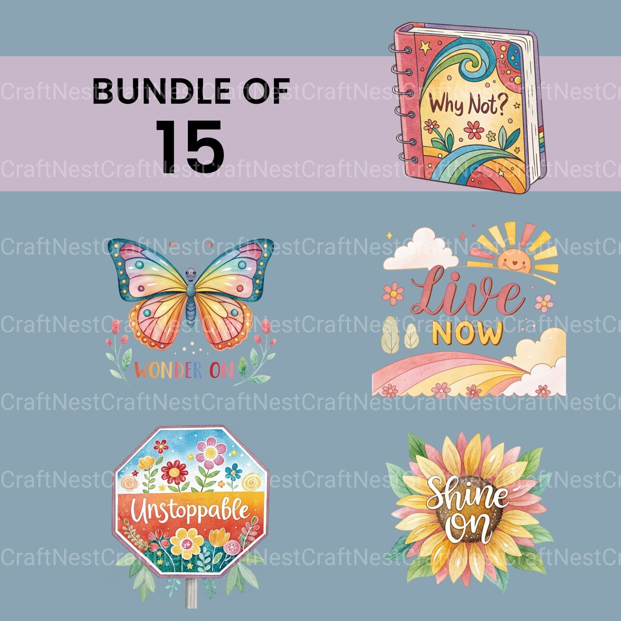 Retro Quotes Clipart Bundle