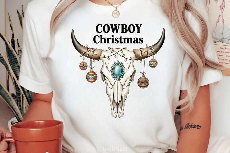Bull Skull Cowboy Christmas Clipart Bundle - CraftNest - Digital Crafting and Art