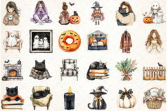 Creepy Cozy Halloween Clipart Bundle 1 - CraftNest - Digital Crafting and Art