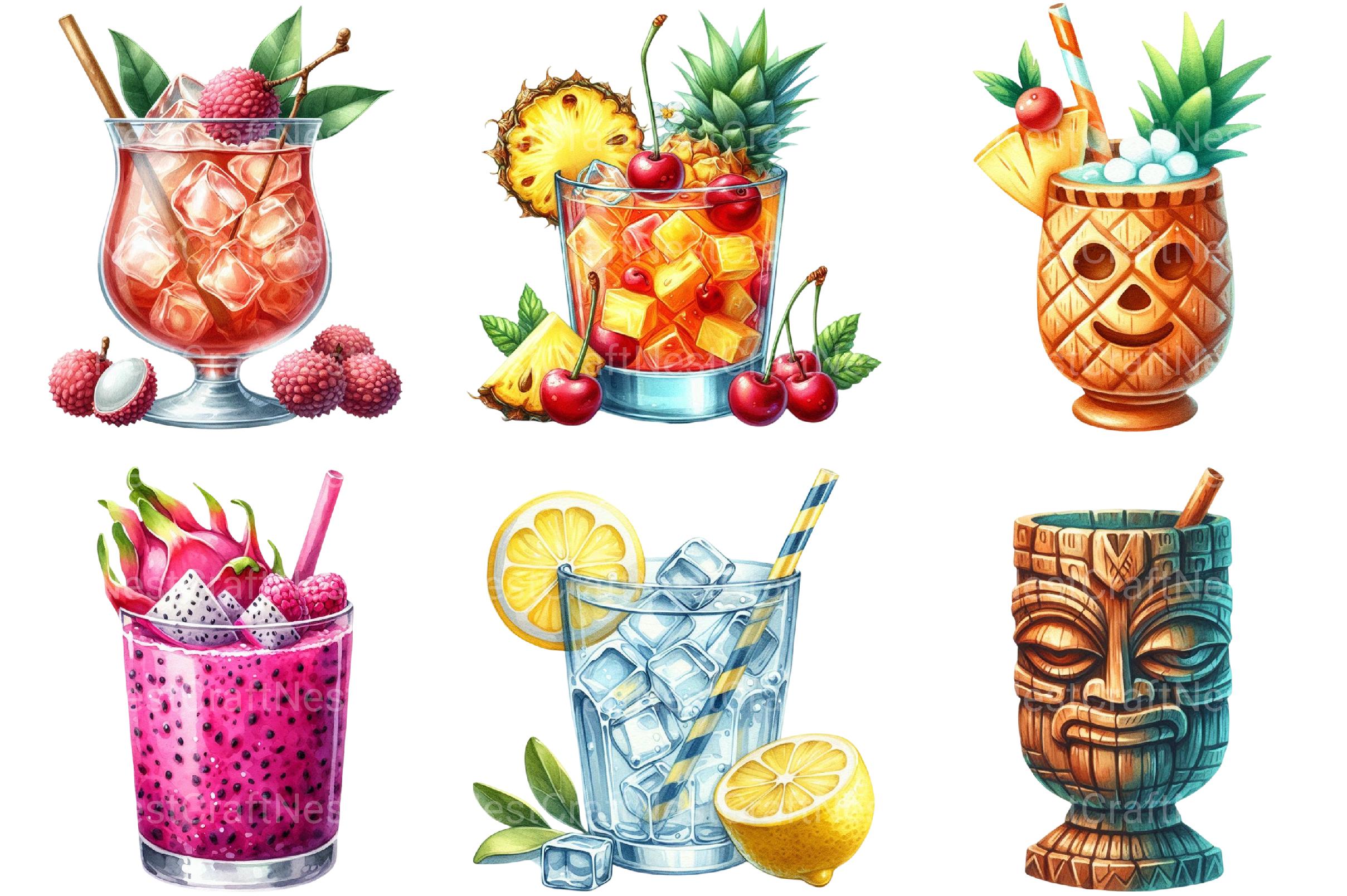 Summer Tropical Cup Clipart