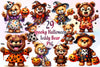 Spooky Halloween Teddy Bear Clipart Bundle