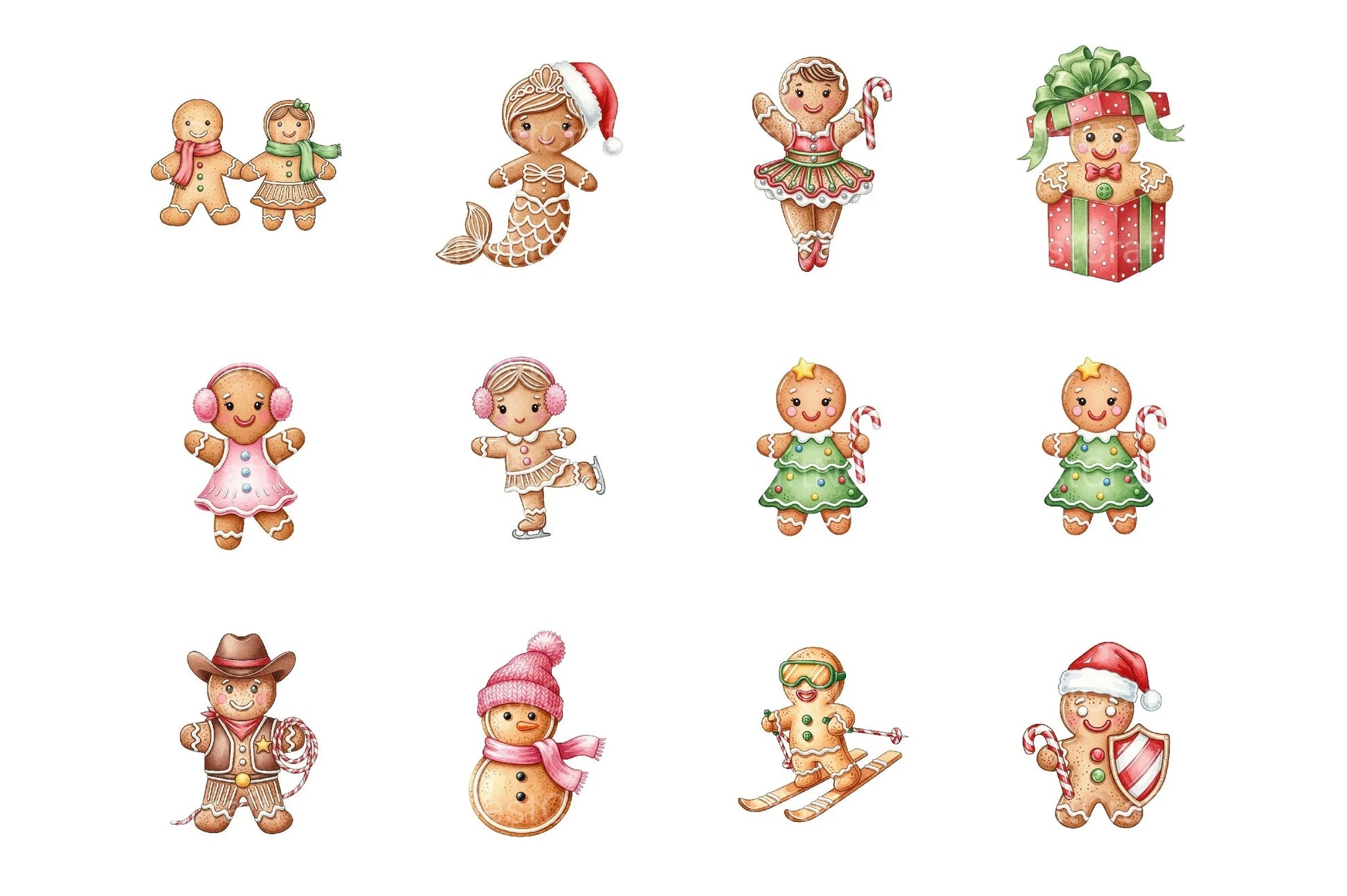 Christmas Gingerbread Man Clipart Bundle 4 - CraftNest - Digital Crafting and Art